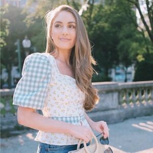English Factory Ditsy Cherry Peplum Top